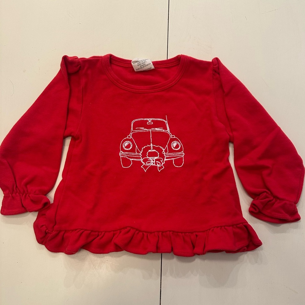 Red Christmas Honey Bee Tee 2T